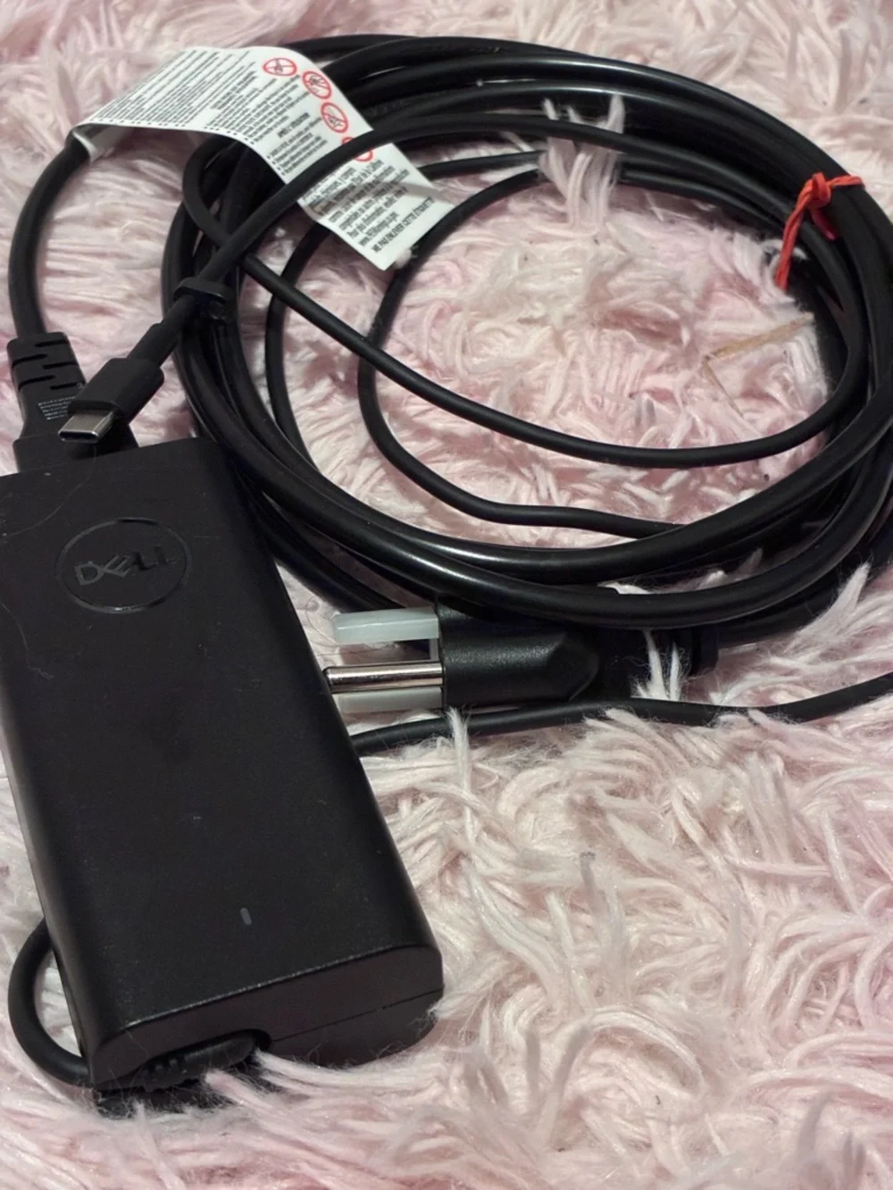 Dell Black USB-C Laptop Power Adapter with Detachable AC Cord